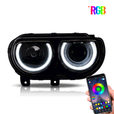 VLAND LED Headlights RGB Style for Dodge Challenger 2008-2014